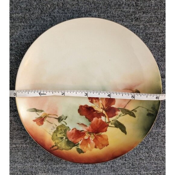 MZ Austria, Hand Painted Porcelain Decorative Plate with Poppies, Flowers - Picture 4 of 4